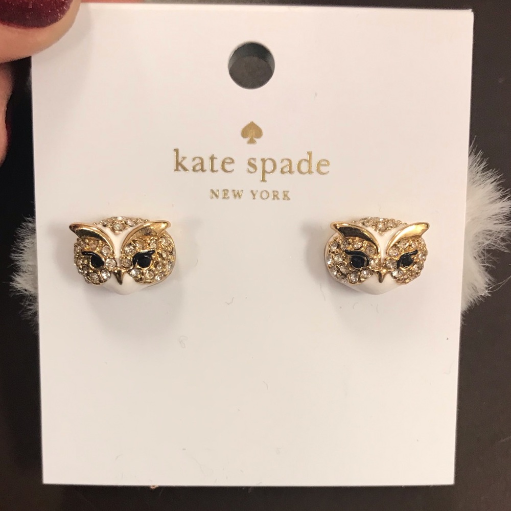 Kate spade ♠️ owl pouff earrings